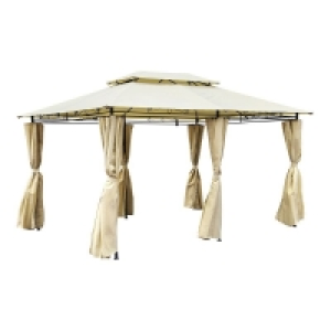 Steel Art Marquee Garden Gazebo with Side Curtains Beige 3M  £199.99