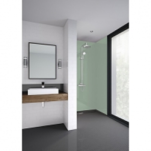 Wickes  Mermaid Sage Gloss Acrylic 2 Sided Shower Panel Kit - 1700 x