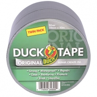 Wickes  Duck Tape Original Silver 50mm x 25m Twin Pack