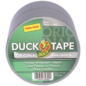 Duck Tape Original Silver 50mm x 25m Twin Pack &pound;15.00