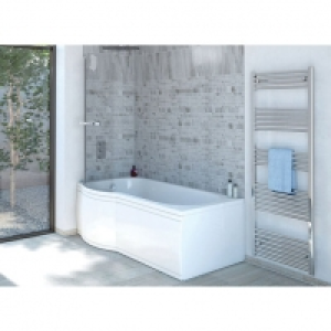 Wickes Valsina Left Hand P-Shaped Undrilled Shower Bath - 16