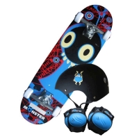 QDStores  28 Inch Monster Skateboard Set - Board Helmet Pads and Backpack