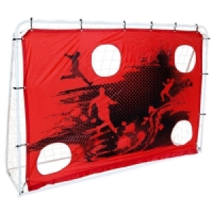 QDStores  3-In-1 Target Shoot Sturdy Steel Frame Football Goal & Net