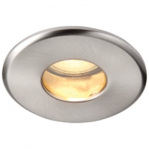 Saxby GU10 Fire Rated IP65 Cast Fixed Downlight - Brushed Ni