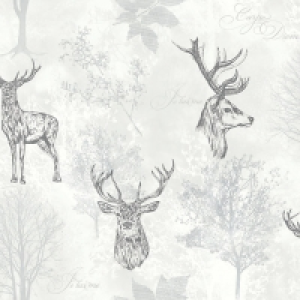 Arthouse Etched Stag Mono Wallpaper 10.05m x 53cm £8.00