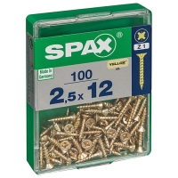 Wickes  Spax Pz Countersunk Yellox Screws - 2.5x12mm Pack Of 100