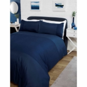 Stripe Waffle King Duvet Set - Navy £8.00