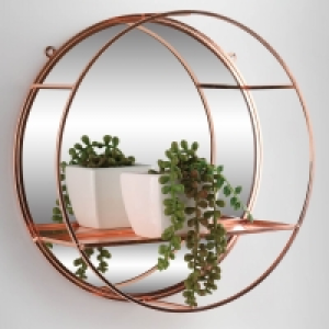 BMStores  Karina Bailey Round Mirror Shelf - Rose Gold