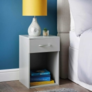 Lokken 1 Drawer Bedside Table - Grey £10.80