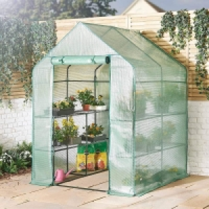 HomeBargains  VonHaus Walk In Greenhouse with 8 Shelves