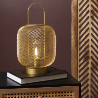 HomeBargains  Home Collections: Gold Mesh LED Lantern
