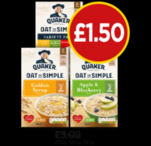 Quaker Oat So Simple Original Porridge Sachets, Golden Syrup