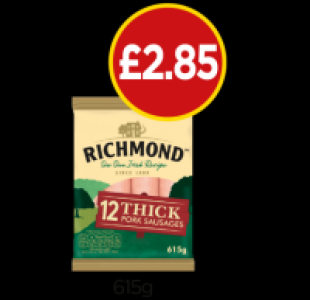 Richmond 12 Thick Pork Sausages £2.85