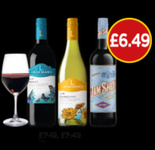 Lindemans Bin 40 Merlot, Bin 65 Australian Chardonnay, Jam S