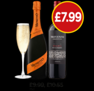 Budgens  Mionetto Prosecco, Trivento Argentina Malbec