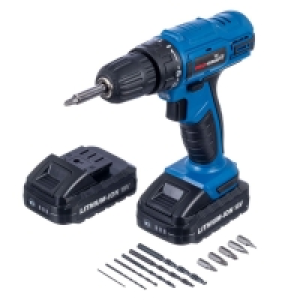 Pro-Craft 18V Li-Ion Cordless Drill Driver with 13-Piece Acc £39.99