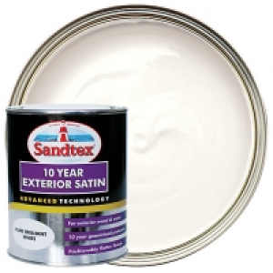 Sandtex 10 Year Exterior Satin Paint - Pure Brilliant White  £21.00