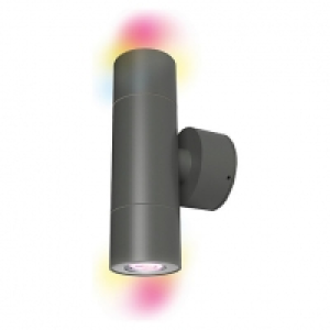4lite WiZ Smart LED IP44 Up/Down Wall light with 2 x GU10 La