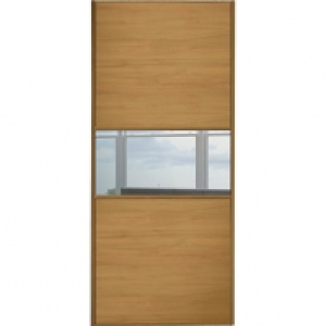 Spacepro Sliding Wardrobe Door Fineline Oak Panel & Mirror - £160.00