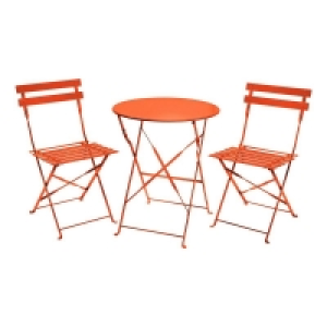 QDStores  Metal 3 Piece Garden Patio Furniture Table with 2 Chairs Cor