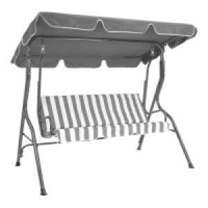 QDStores  2 Seater Garden Patio Swing Seat Hammock Chair - Grey Stripe