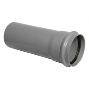 FloPlast 110mm Soil Pipe Single Socket 1m - Grey £8.50