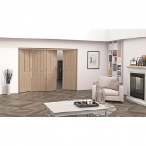 Wickes  Jeld-Wen Cobham Oak 4 Panel Internal Bi-Fold 4 Door Set - 20