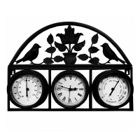 QDStores  Shabby Chic Garden Wall Clock with Thermometer & Hygrometer 