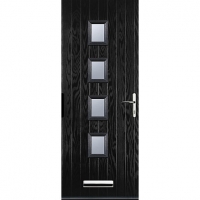 Wickes  Euramax 4 Square Black Left Hand Composite Door 920mm x 2100