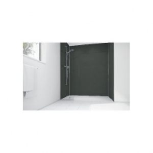 Wickes  Mermaid Black Diamond Acrylic Single Shower Panel 2400mm x 1