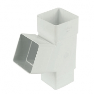 FloPlast 65mm Square Line Downpipe 67.5° Branch - White £5.70