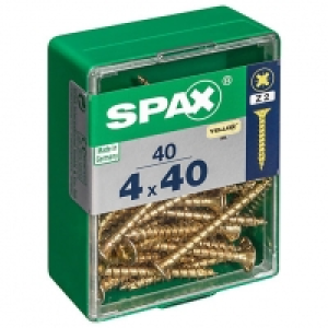 Spax PZ Countersunk Zinc Yellow Screws - 4 x 40mm Pack of 40