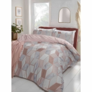 Mila Glitter Geo King Duvet Set - Blush
