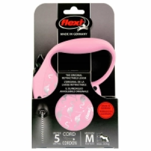 Flexi Dog Lead 5m - Medium - Flamingo