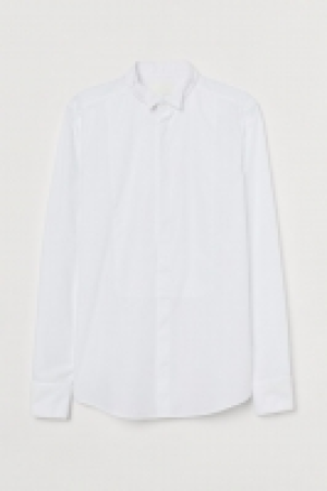 HM  Cotton poplin tuxedo shirt