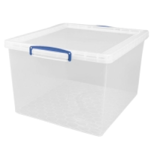 Really Useful 62L Nestable Storage Box - Clear £9.49