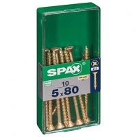 Wickes  Spax PZ Countersunk Zinc Yellow Screws - 5 x 80mm Pack of 10