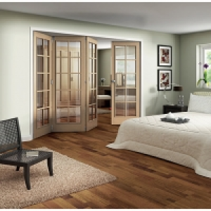 Jeld-Wen Fully Glazed Oak 10 Lite Internal Bi-Fold 4 Door Se