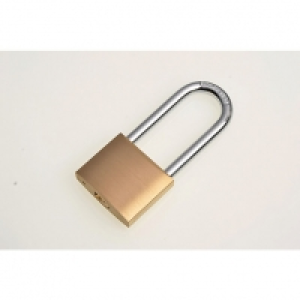 Wickes  Wickes Long Shackle Padlock - Brass 40mm