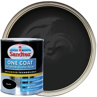 Wickes  Sandtex One Coat Exterior Gloss Paint - Black 750ml