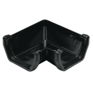 FloPlast 114mm Square Line Gutter Angle 90° - Black £3.70