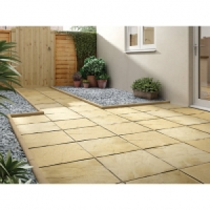 Wickes  Marshalls Pendle Riven Buff Paving Slab 450 x 450 x 32 mm