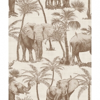 Wickes  Arthouse Elephant Grove Coffee Wallpaper 10.05m x 53cm