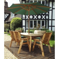 RobertDyas  Charles Taylor 6 Seater Bench Table Set with Green Cushions,