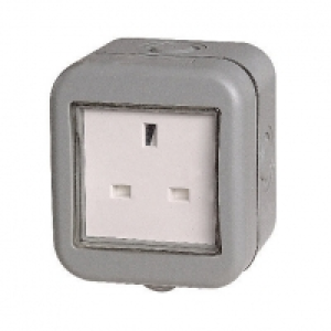 Masterplug IP55 13A Single Exterior Unswitched Socket - Grey £6.20
