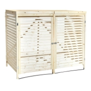 QDStores  Wooden Garden Outdoor Double Bin Store & Lifting Lid