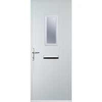 Wickes  Euramax 1 Square White Right Hand Composite Door 880mm x 210