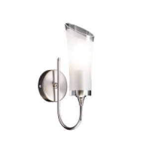 Wickes  Wickes Lian Brushed Chrome Wall Light - E14