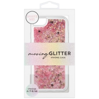 BMStores  Glitter iPhone 6/7/8/SE Phone Case - Pink Stars