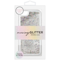 BMStores  Glitter iPhone 6/7/8/SE Phone Case - Silver Hearts